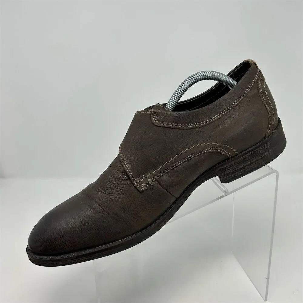 Clarks Delsin Stride Men's Brown Leather Monk Strap Loafer Dress Shoes Size 11 M